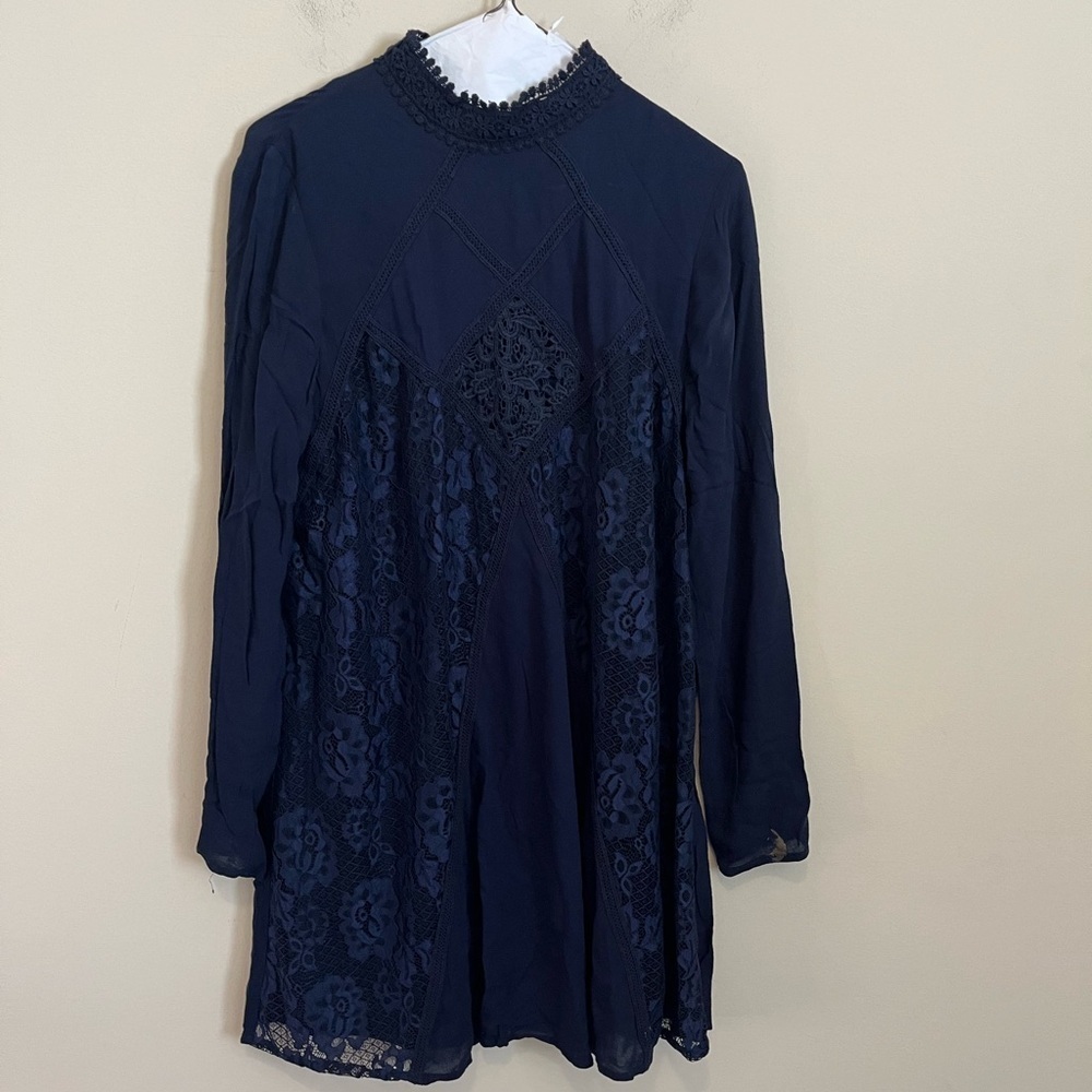 Xhilaration Navy Lacy Boho Style Dress Size Medium